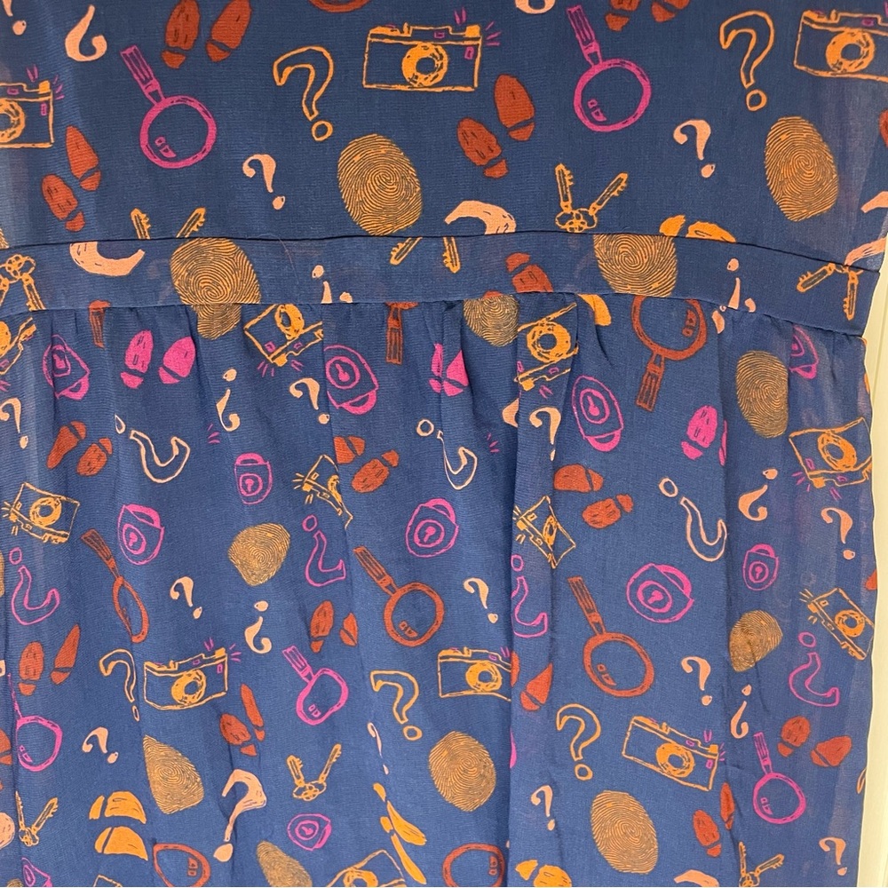 Modcloth Blue and Orange Sheer Dress - Picture 4 of 4